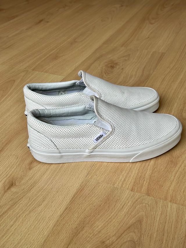 Vans Slip On blancas 38,5 - Piel