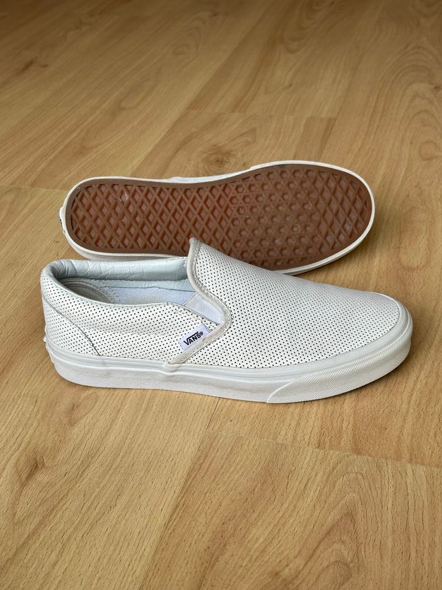 Vans Slip On blancas 38,5 - Piel