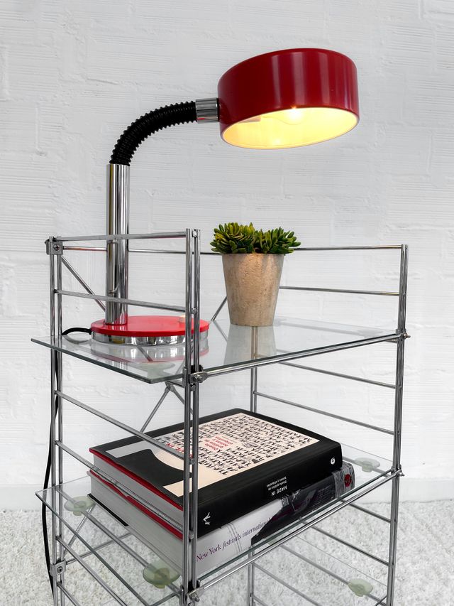 ESTANTERIA VINTAGE. ESTRUCTURA CROMADA. ITALIA 80s