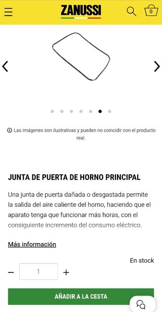 Junta goma Puerta Horno 