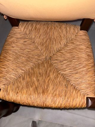 Mesa comedor de madera + 6 sillas + mueble cristal