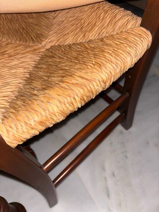 Mesa comedor de madera + 6 sillas + mueble cristal