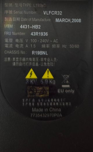 Monitor Lenovo Thinkvision 19"