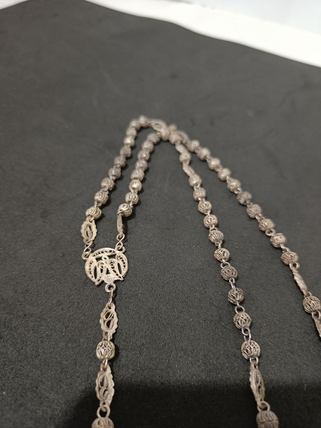 Rosario plata filigrana antiguo