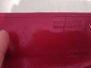 Cartera cuero roja