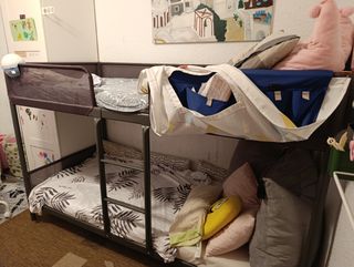 Litera Ikea juvenil - Gris con dos colchones 