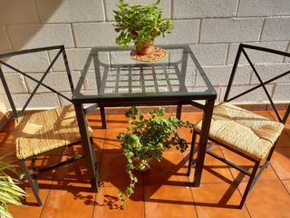 Mesa+sillas jardín - hierro forjado