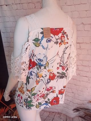 Blusa blanca verano - Talla M REF1-109 A ESTRENAR