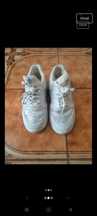 Scarpe bimba glitter bianche