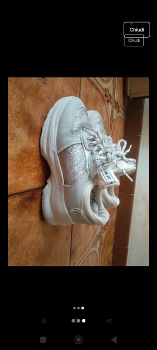 Scarpe bimba glitter bianche