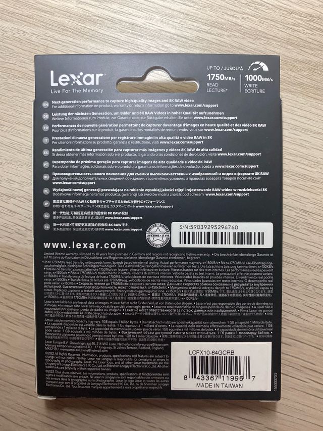 Tarjeta CFexpress Lexar 64GB