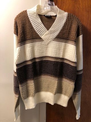 Suéter rayas marrón beige