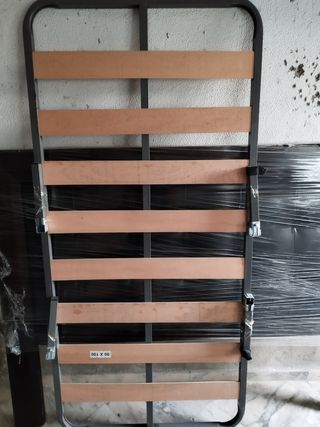 Somier láminas 90x190 - Gris/Marrón