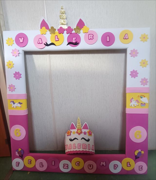 Marco fotos unicornio cumpleaños