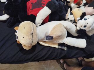 7 Muñecos de peluche vacas y toro.