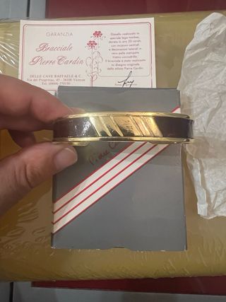 Bracciale Pierre Cardin placcato Oro 23k e pelle