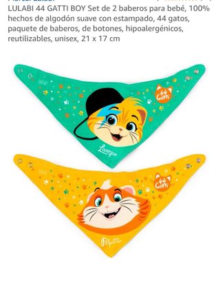 Baberos bebé 44 Gatti - 2uds