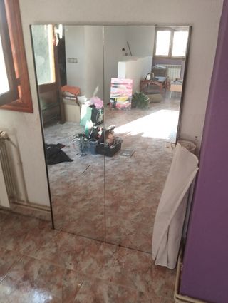 Mesita centro madera-cristal