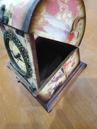 Reloj joyero madera vintage