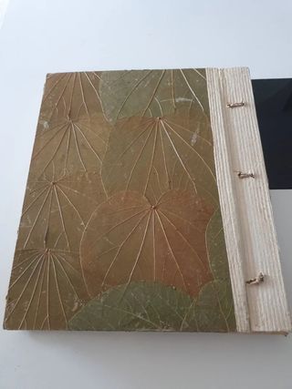 Álbum fotos artesanal vintage hojas