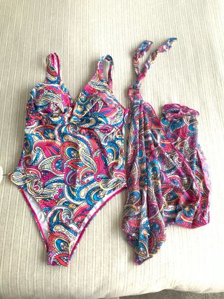 Bañador y pareo multicolor Temu