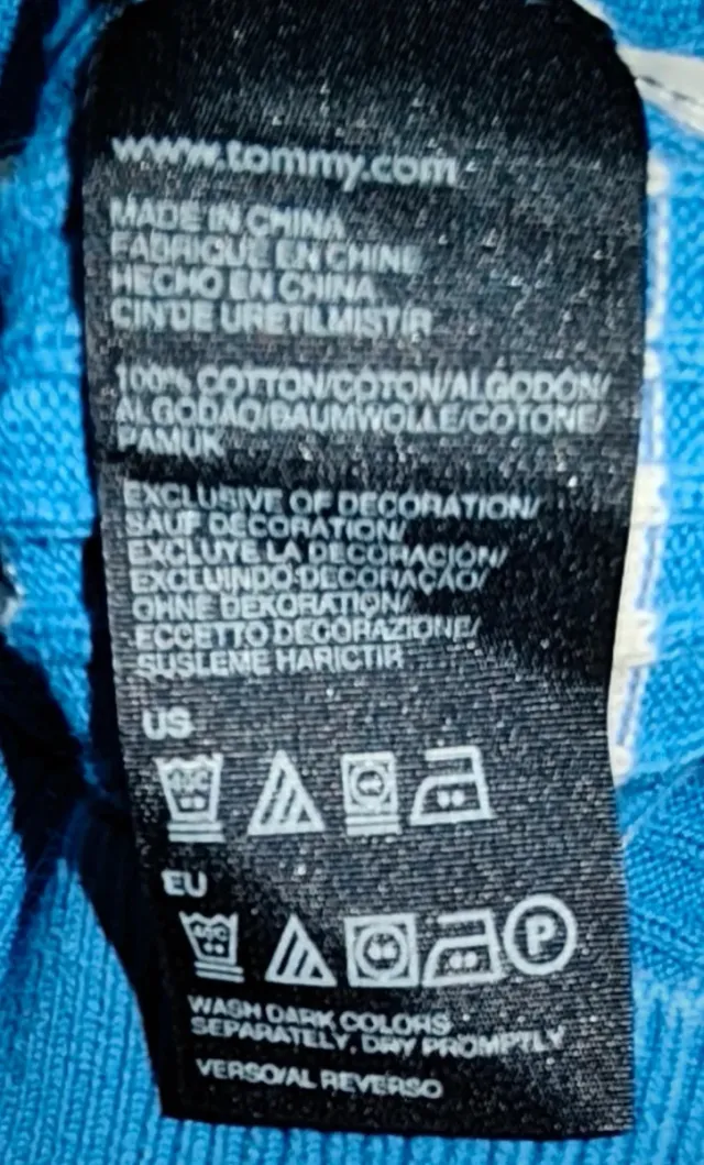 Suéter Tommy Hilfiger azul y blanco