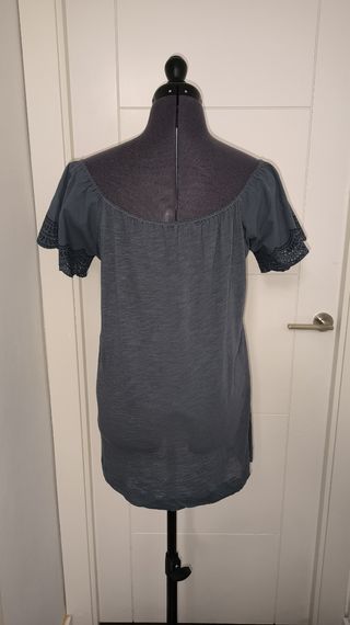 Massimo Dutti Blusa azul troquelada