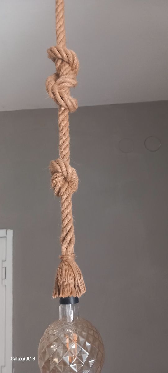 Lampada corda stile rustico