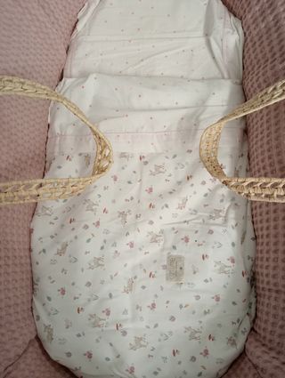 Moisés mimbre bebé + sábanas