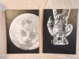 2 Cuadros espaciales - Luna & Astronauta