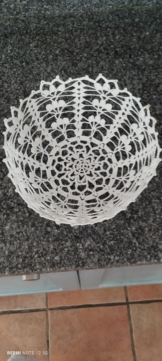 Panera de crochet blanco