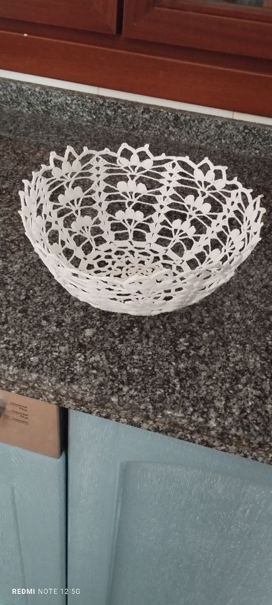 Panera de crochet blanco