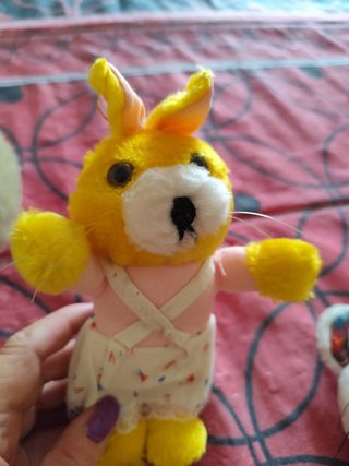 4 Peluches: Conejo, Gato, Ratón, Pato