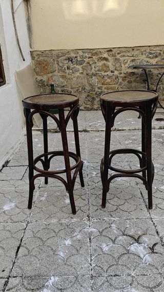 2 Taburetes Madera Marrón