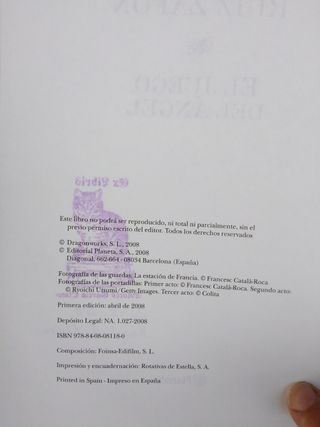 Novela "El juego del ángel"