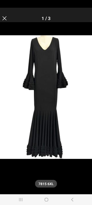 Vestido Flamenco Negro 6XL