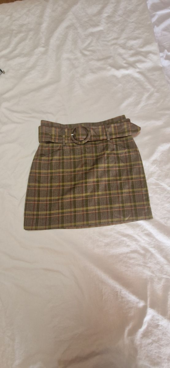 Mini falda cuadros Mango