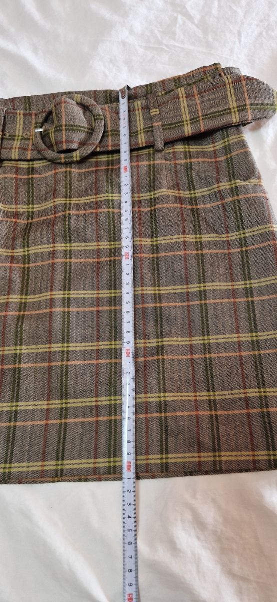 Mini falda cuadros Mango