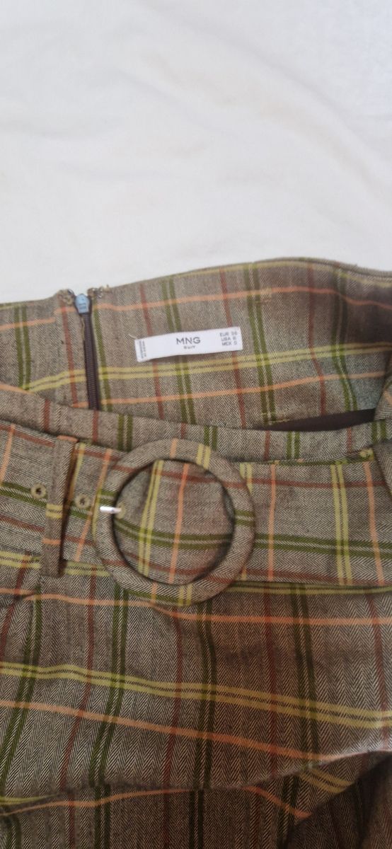 Mini falda cuadros Mango