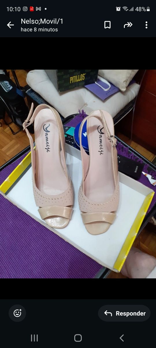 Zapatos Señora. Color beige.