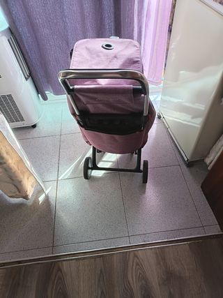 Carro compra plegable usado usado tres veces 