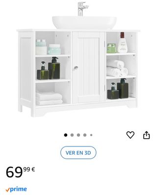 Mueble baño blanco de madera