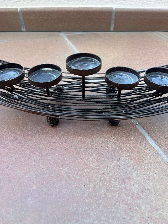 Candelero metal 5 velas