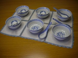 SET PASTO CINESE-6 CIOTOLE+6 MESTOLINI PER SALSE