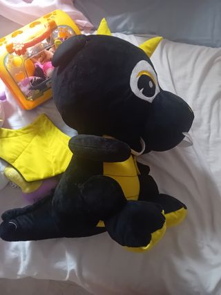 Dragoncito peluche grande negro-amarillo