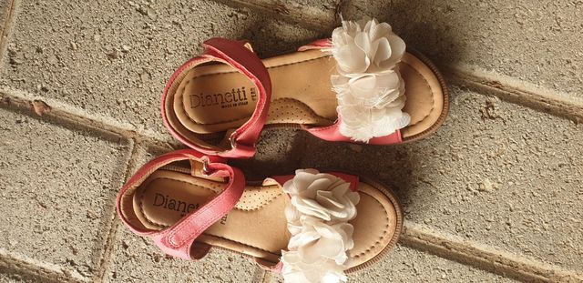 Sandali Dianetti bimba rosa fiore bianco 30