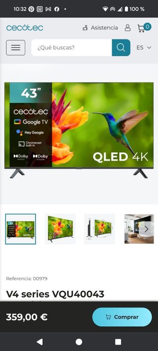 TV Cecotec QLED 4K 43" - NUEVA en su caja.

