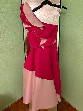 Vestido Silvia Navarro fucsia-rosa