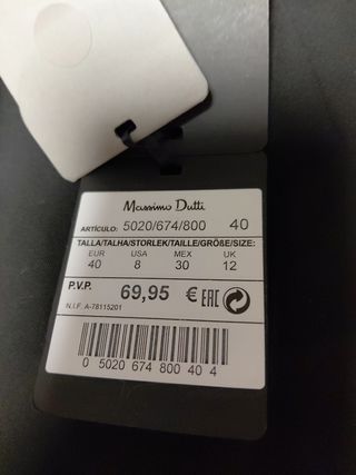 Pantalón Massimo Dutti negro - talla 40