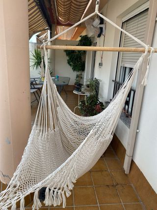 Hamaca columpio algodón beige